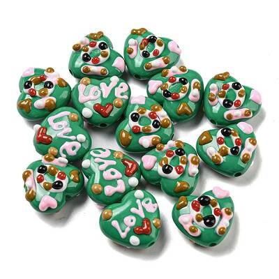 Hand Painted Acrylic with Enamel Beads