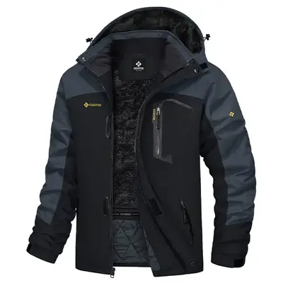 GEMYSE Men's Mountain Waterproof Ski Snow Jacket Winter Windproof Rain polo pufferjacket Men's Waterproof winter coat