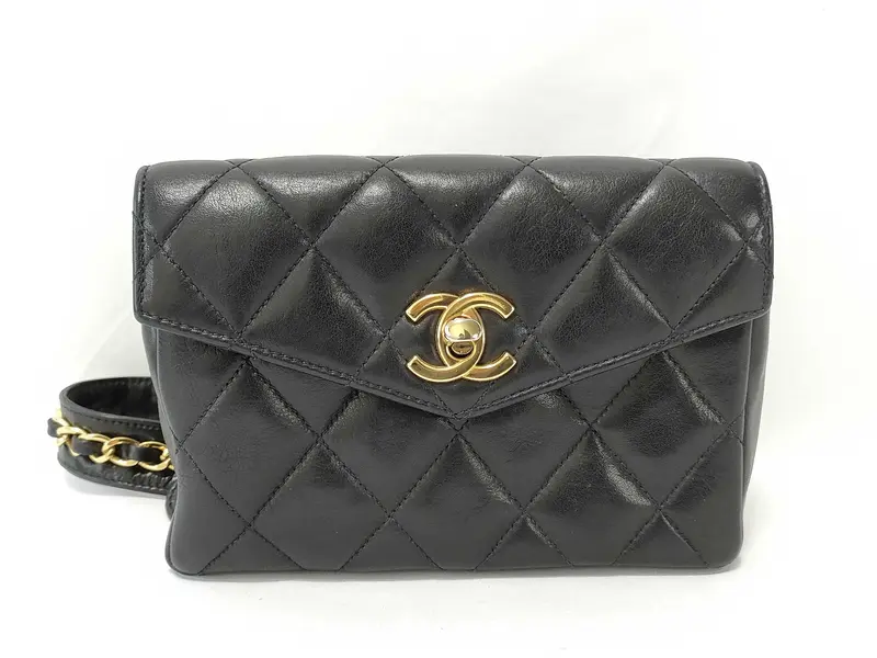 Pre-owned CHANEL PVC Shoulder Bags Lambskin Lambskin Matlasse Waist Bag Waist Bag