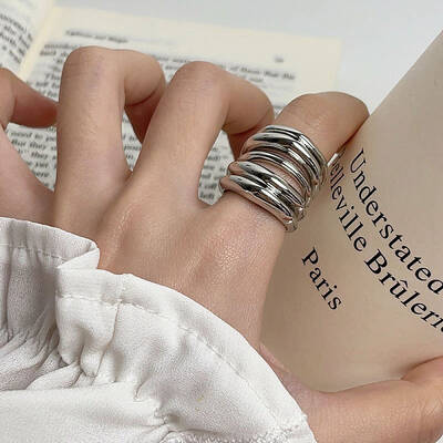 Multi Layer Alloy Wrap Finger Rings for Women