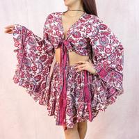 Flowy Tiered Mini Skort with Pockets, Fairy Whimsical Skirts, Boho Festival Fashion, Hippie Outfit, Y2K, Free Spirit Style, C...