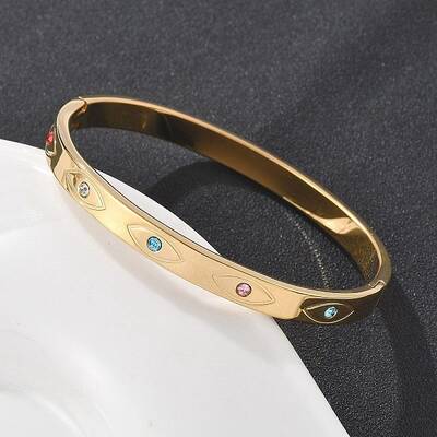 Eye 304 Stainless Steel Rhinestone Bangles for Women
