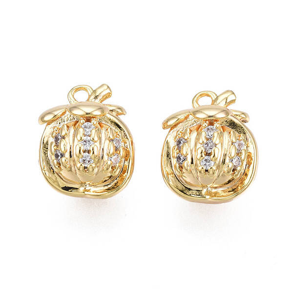 Brass Micro Pave Cubic Zirconia Charms