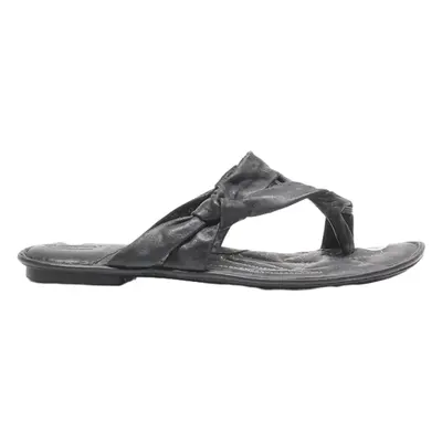 BORN Flip Flop Sandals Black Leather Womens UK 6