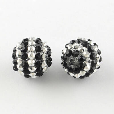Resin Rhinestone Round Beads