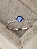 S925 Sterling Silver Artificial Gemstone Ring, Fashion Accessories for Women & Girls, Trendy All-match & Exquisite Jewelry fo...