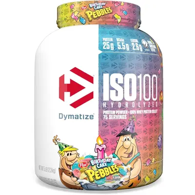 Dymatize ISO 100 - 5 Pound Container of Whey Protein Powder with 25g of Hydrolyzed 100% Whey Isolate, 5 Pound (70-76 Servings...