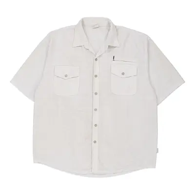 Aoxikai Short Sleeve Shirt - 3XL White Cotton Blend
