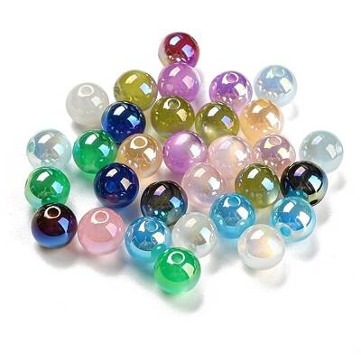UV Plating Iridescent Acrylic Beads