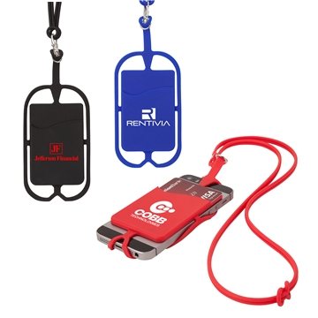 75 Customized Mercado Silicone Phone Lanyard - Card Holder