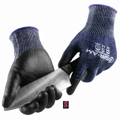 Level 5 Cut Resistant Gloves, 1 Pair Firm Non-slip Grip Gloves, Durable & Foam Coated Work Gloves, Touchscreen Compatible Gl...