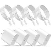 USB C Charger, 4-Pack USB C Fast Wall Charger, USB C Charger Block (4-Pack 6 ft USB C Cable Included) for iPhone 16 15/15 Pro...