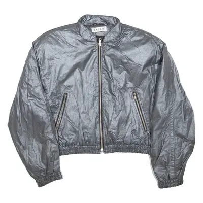 BAZAR Cropped Womens Bomber Jacket Grey Wool XS