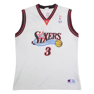 CHAMPION Philadelphia 76ers #3 Iverson Mens Jersey White Sleeveless 90s USA 2XL