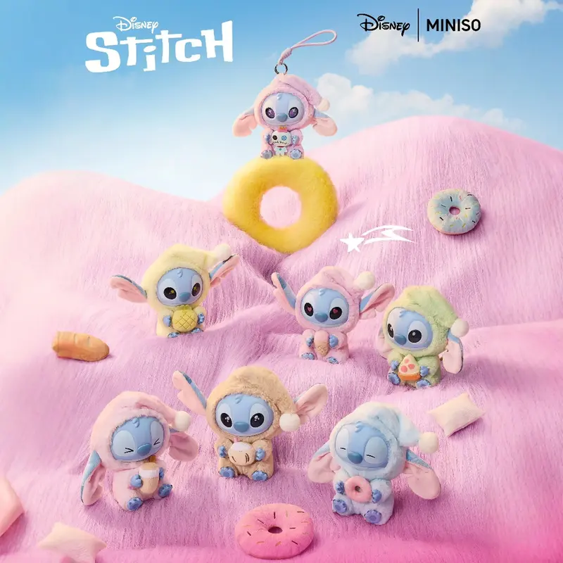 Disney Lilo & Stitch Eat Something Before Sleep Series Blind Box - Plush Pendant Mystery Box Cute Stitch Doll Surprise Toy Gi...