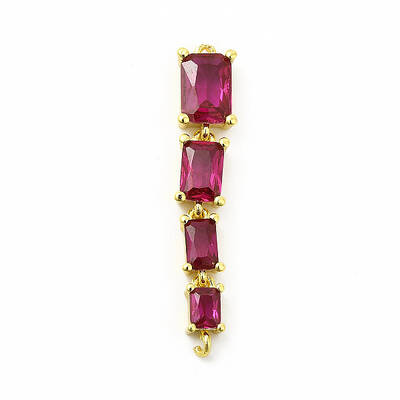 Brass Pave Cubic Zirconia Connector Charms