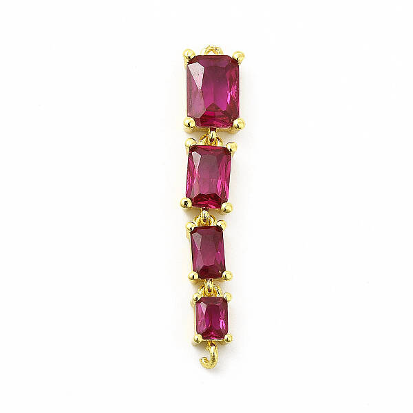 Brass Pave Cubic Zirconia Connector Charms