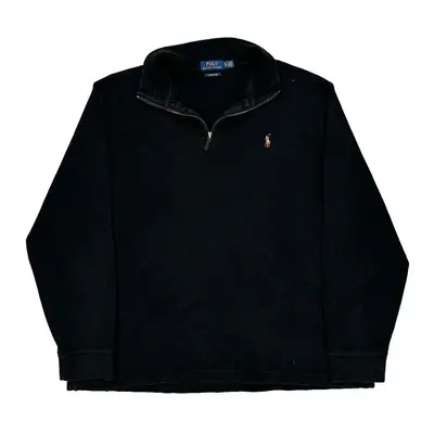 Polo By Ralph Lauren 1/4 Zip - XL Black Cotton