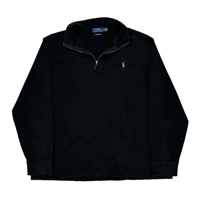 Polo By Ralph Lauren 1/4 Zip - XL Black Cotton