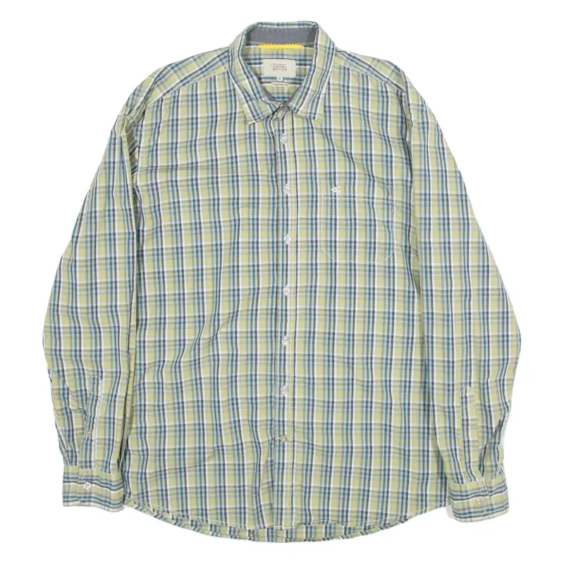 CAMEL ACTIVE Regular Fit Mens Shirt Yellow Check Long Sleeve XL
