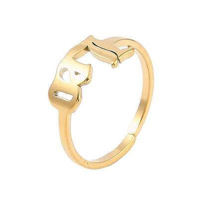 Ion Plating(IP) 304 Stainless Steel Constellation Open Cuff Ring for Women