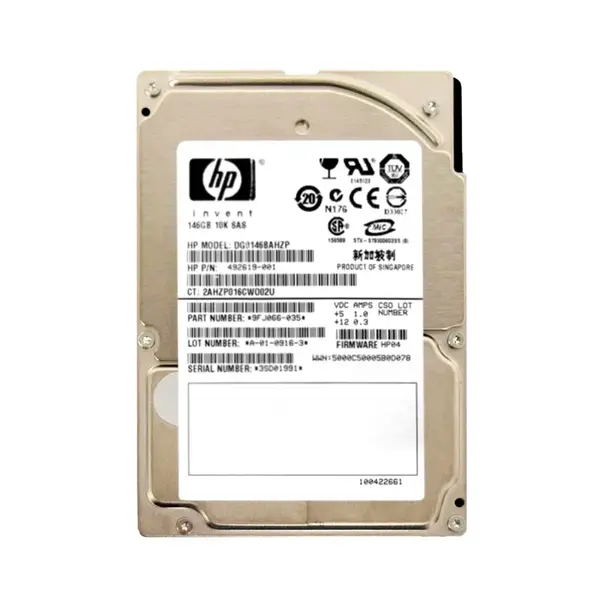 492619R-001 HP 146GB 3Gb/s SAS 10000 2.5-inch Hard Drive