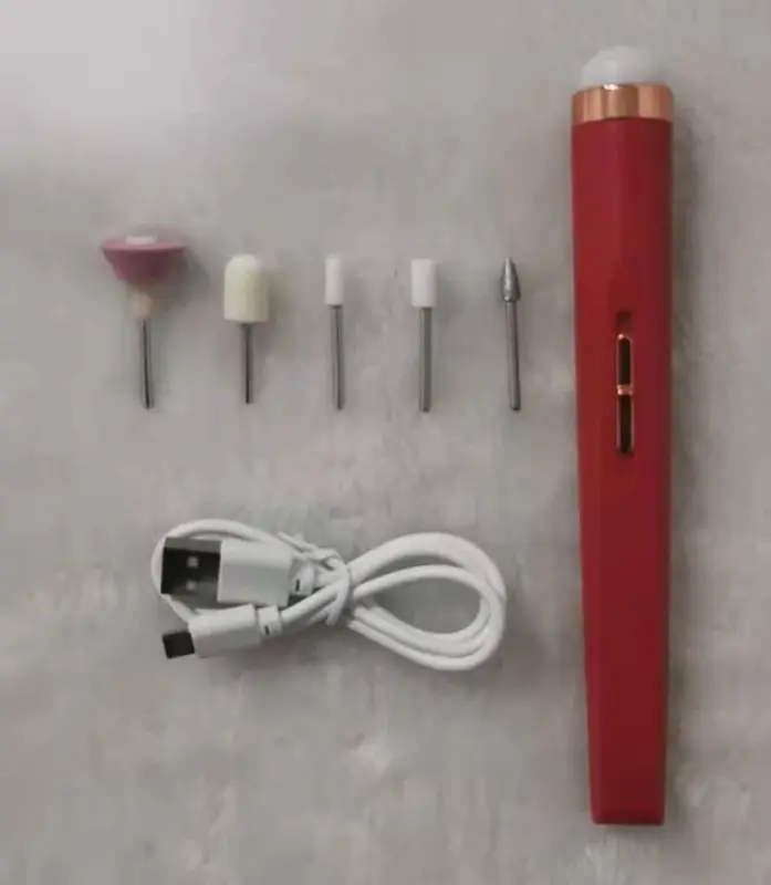5in1 Manicure Machine Set Electric Nail Drill Polisher Cordless USB Rechargeable With LED Cutters Mill For Manicure Pedicure ...
