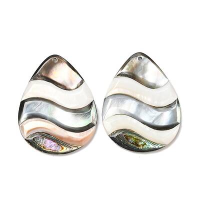 Natural Freshwater Shell & Black Lip Shell & Paua Shell Big Pendants