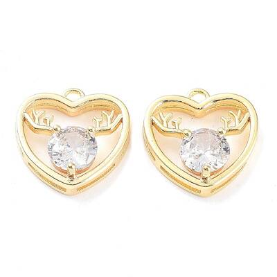 Brass Micro Pave Cubic Zirconia Pendants