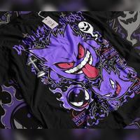 Gengar Ghastly T-Shirt, Ghost Type element Silhouette, Video Game T-Shirt, Japanese Anime, Birthday Gift