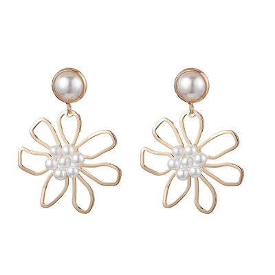Brass with Glass Dangle Earrings for Women