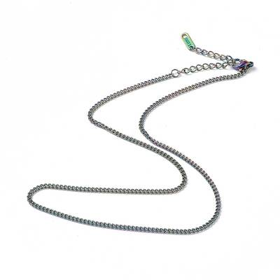 Ion Plating(IP) 304 Stainless Steel Curb Chain Necklace for Men Women