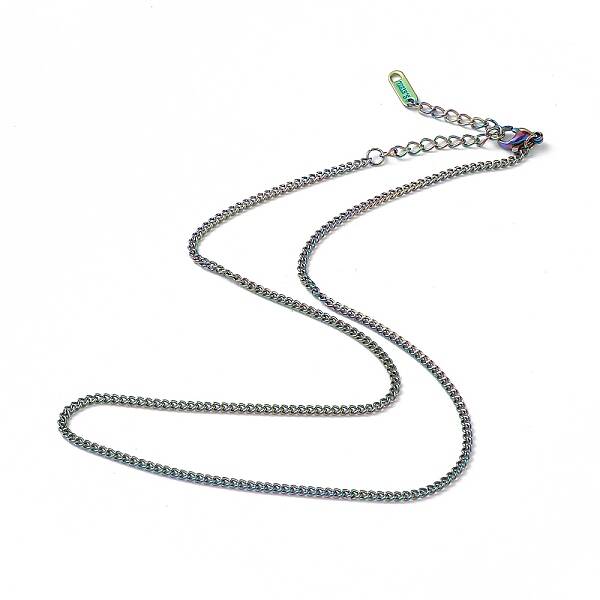 Ion Plating(IP) 304 Stainless Steel Curb Chain Necklace for Men Women