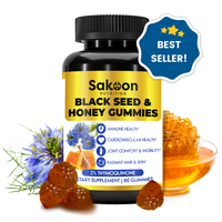 Black Seed Oil & Honey Gummies - Natural Supplement for Health - Healthcare Hair Skin Vitamins Dietary