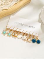 Boho Style Starfish & Shell & Faux Pearl Decor Dangle Earrings, Fashion Jewelry for Party, Daily Clothing Decor, Trendy All-m...