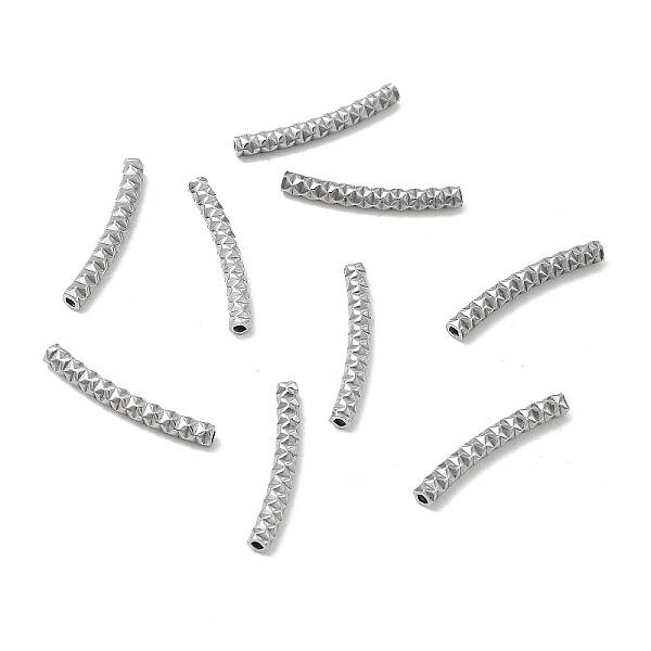 Non-Tarnish Textured 304 Stainless Steel Tube Beads