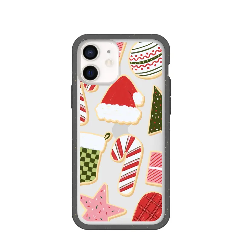 Clear Festive Cookies iPhone 12/ iPhone 12 Pro Case With Black Ridge