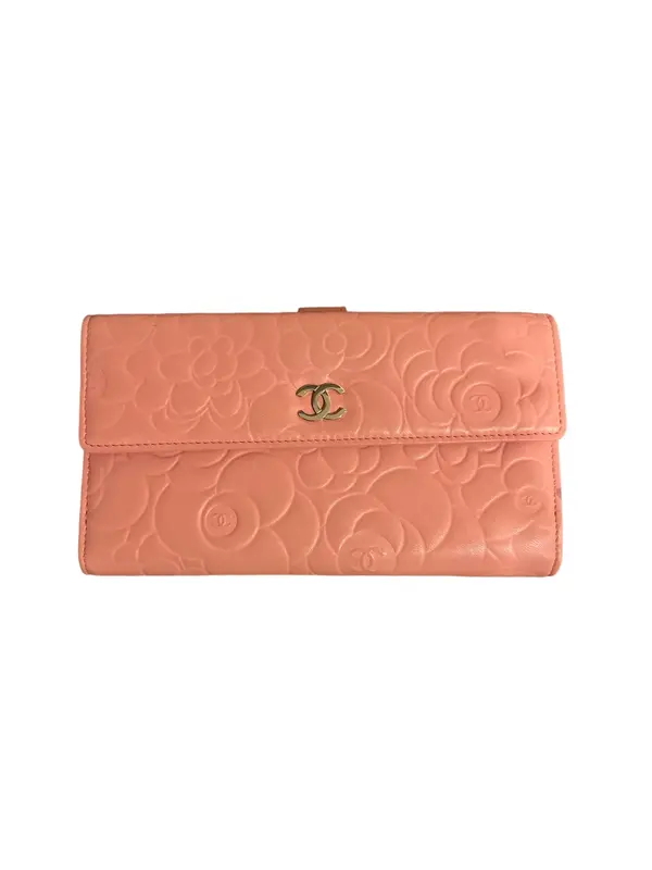 Pre-owned CHANEL Leather small leather goods Camellia Wallet