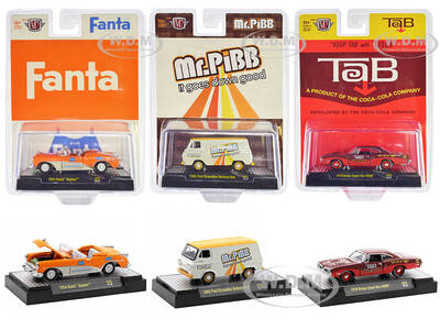 Sodas Set of 3 pieces Release 25 Limited Edition to 6250 pieces Worldwide 1/64 Diecast Model Cars by M2 Machines