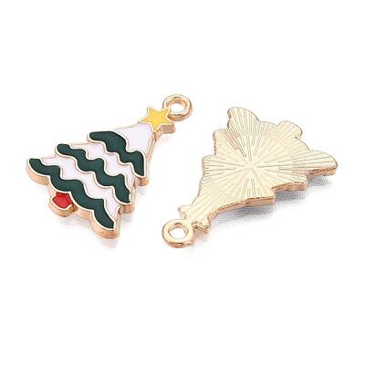 Christmas Theme Alloy Enamel Pendants