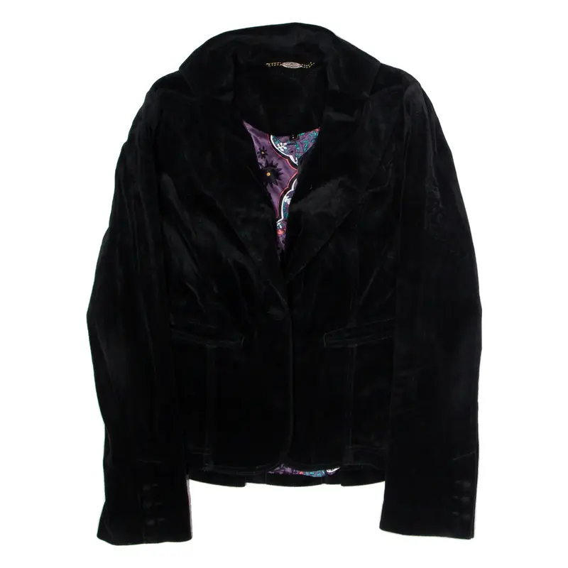 7 FOR ALL MANKIND Womens Blazer Jacket Black Velvet S