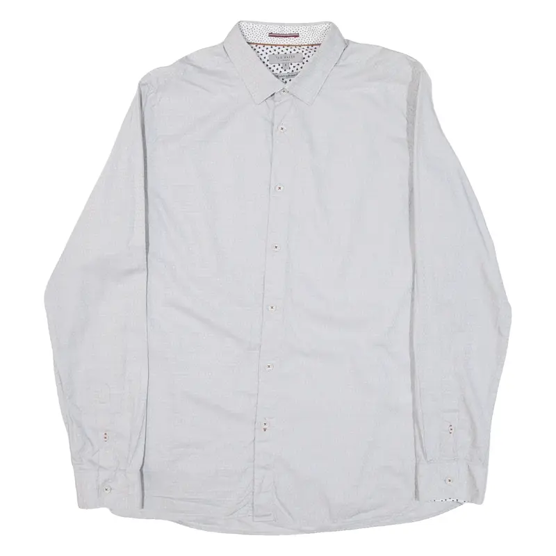 TED BAKER Mens Shirt Grey Long Sleeve M