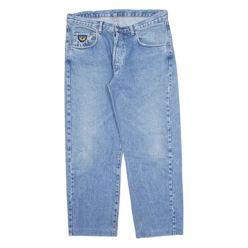 AVIREX Mens Jeans Blue Regular Straight Stone Wash W36 L27