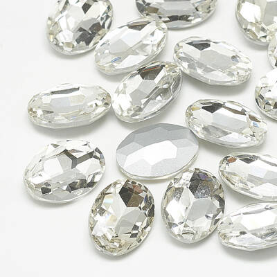 Pointed Back Glass Rhinestone Cabochons