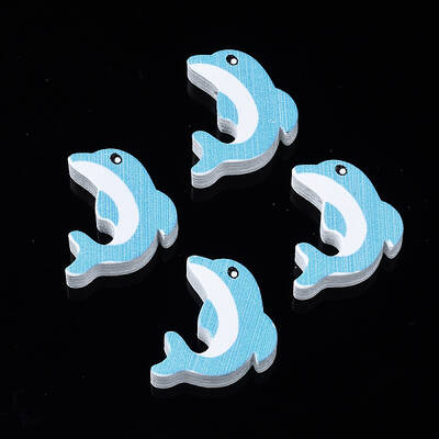 Printed Natural Wooden Beads