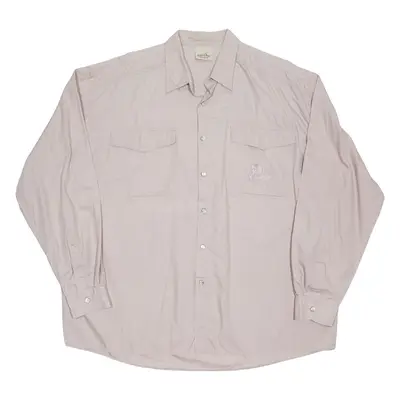 Mens Plain Shirt Purple Long Sleeve XL