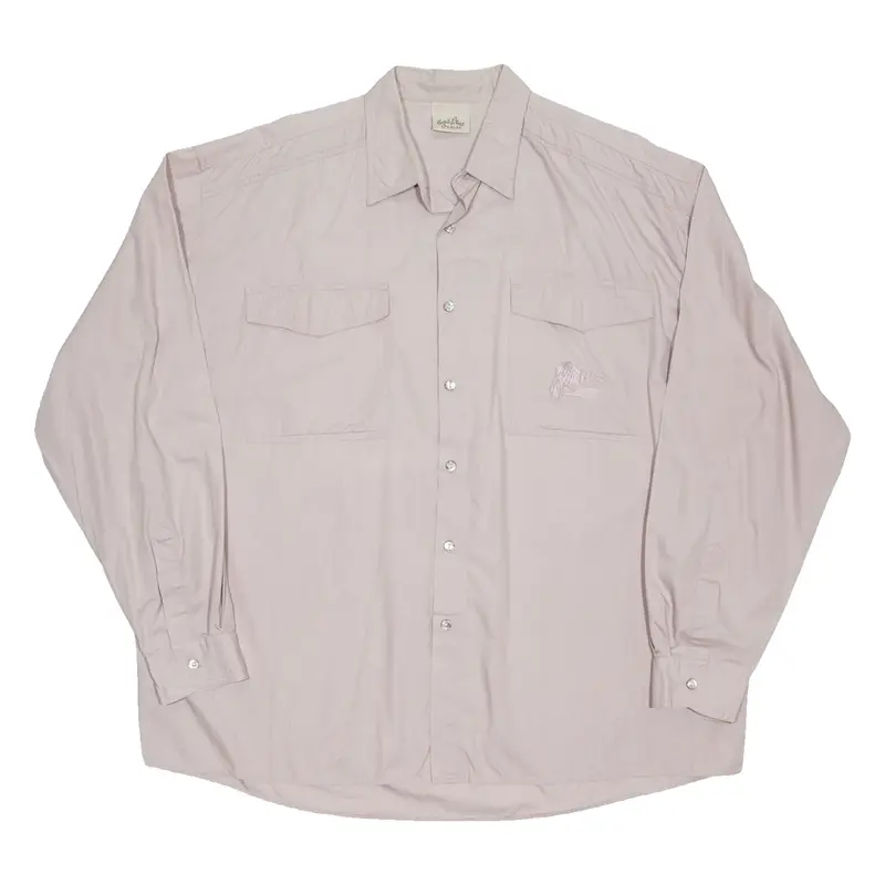 Mens Plain Shirt Purple Long Sleeve XL