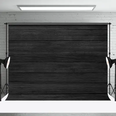Black Horizontal Stripe Wood Photography Backdrop