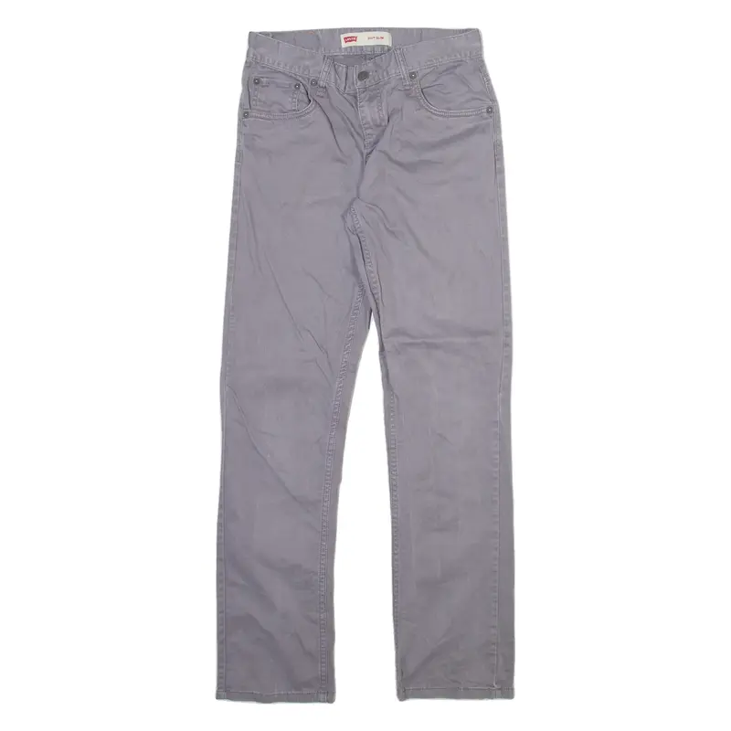 LEVI'S 511 Boys Trousers Grey Slim Straight W28 L28