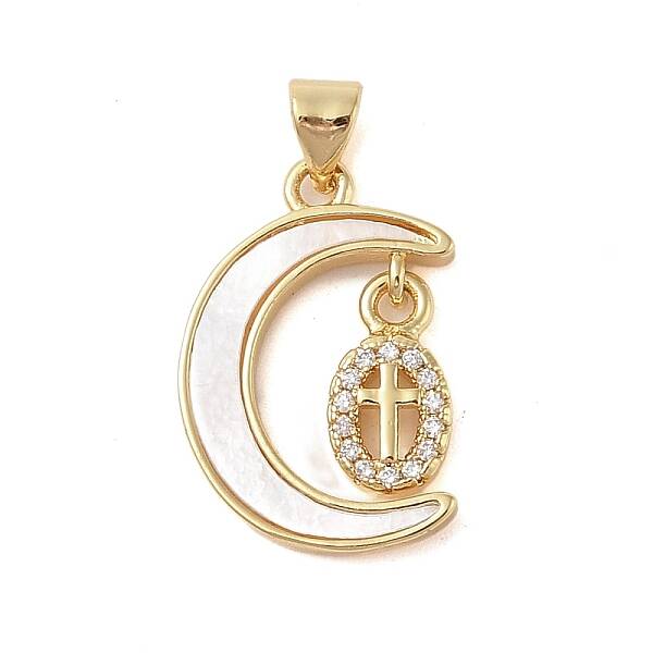 Brass Micro Pave Clear Cubic Zirconia Pendant